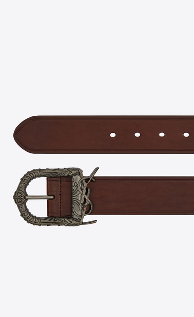 Monogram Celtic belt in dark brown leather
